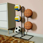 support balles sport noir moderne adhésif basketball football volley ball rangement garage