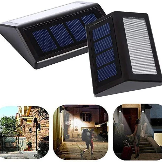 lampe solaire murale extérieure led moderne argentée noire blanche adhésive jardin patio