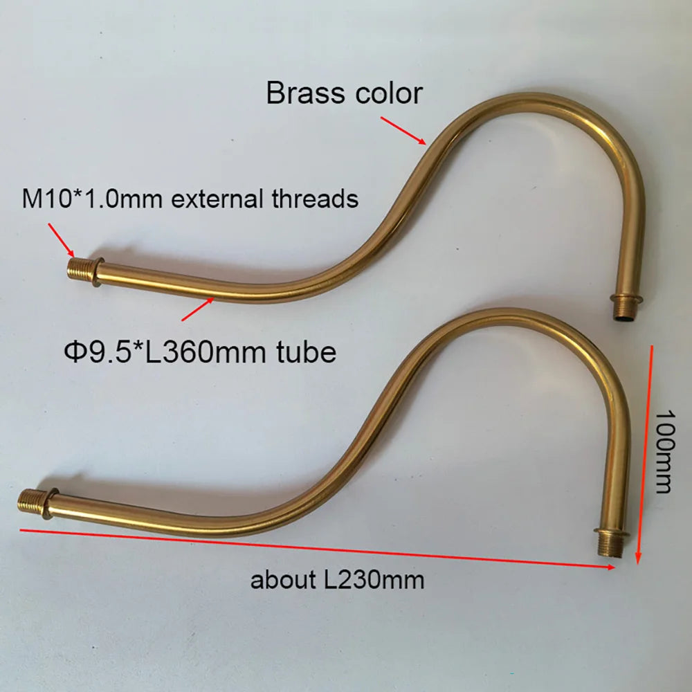 tube flexible or noir embout fileté m10 base circulaire lampe e27 moderne vis fixation