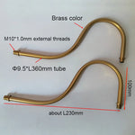 tube flexible or noir embout fileté m10 base circulaire lampe e27 moderne vis fixation