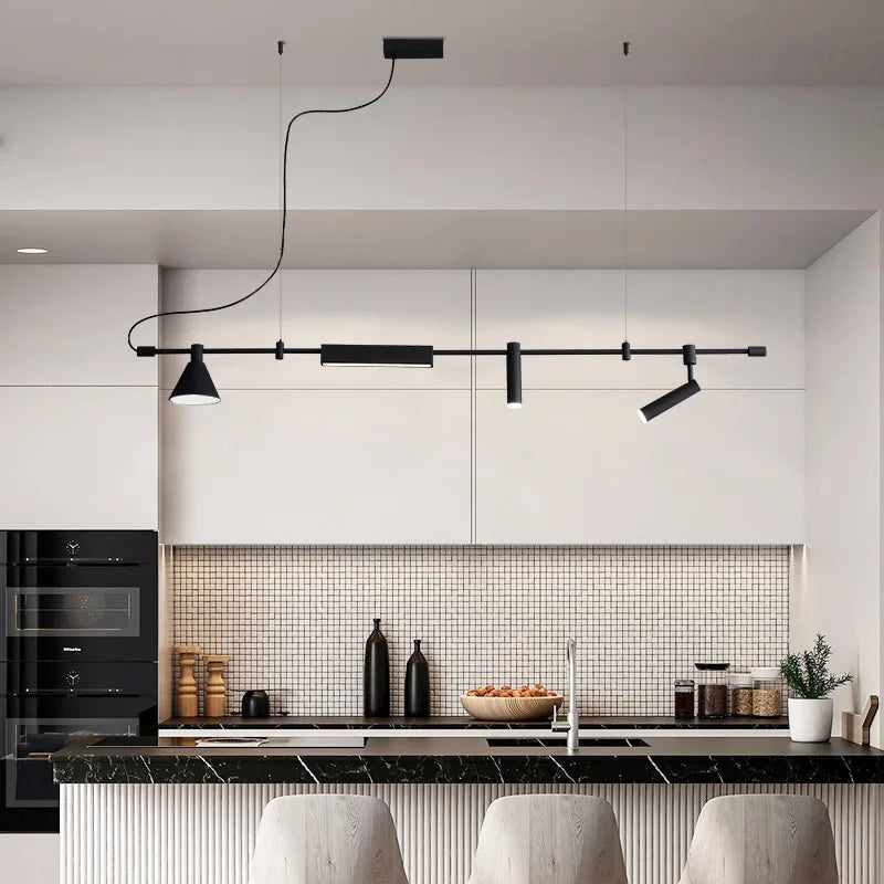 Suspension lumineuse moderne noir mat câble suspendu ampoules 115cm 150cm 180cm