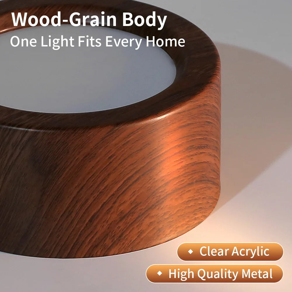 lampe led encastrable bois grain moderne salon cuisine 220v toucher interrupteur walnut blanc
