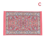 tapis ornements floraux motifs géométriques rouge beige bleu rose vert classique traditionnel miniature