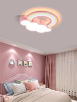 lampe nuages arc ciel enfants moderne rose bleu blanc