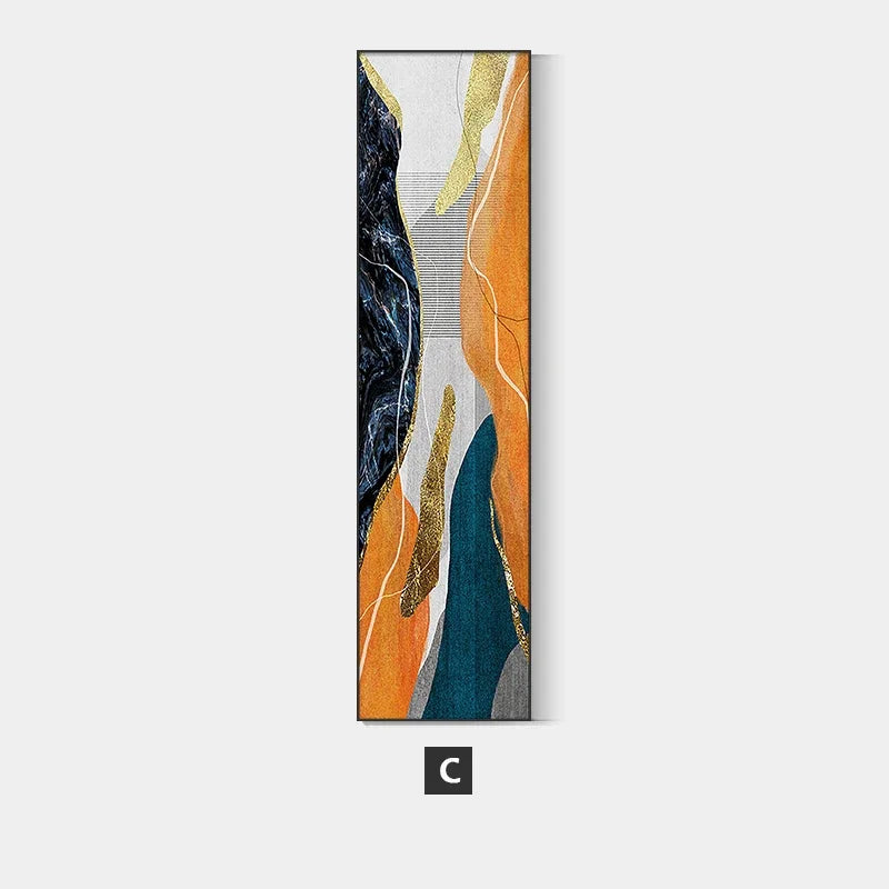 tableau abstrait géométrique contemporain minimaliste toile sans cadre 30x120cm 40x160cm 50x200cm