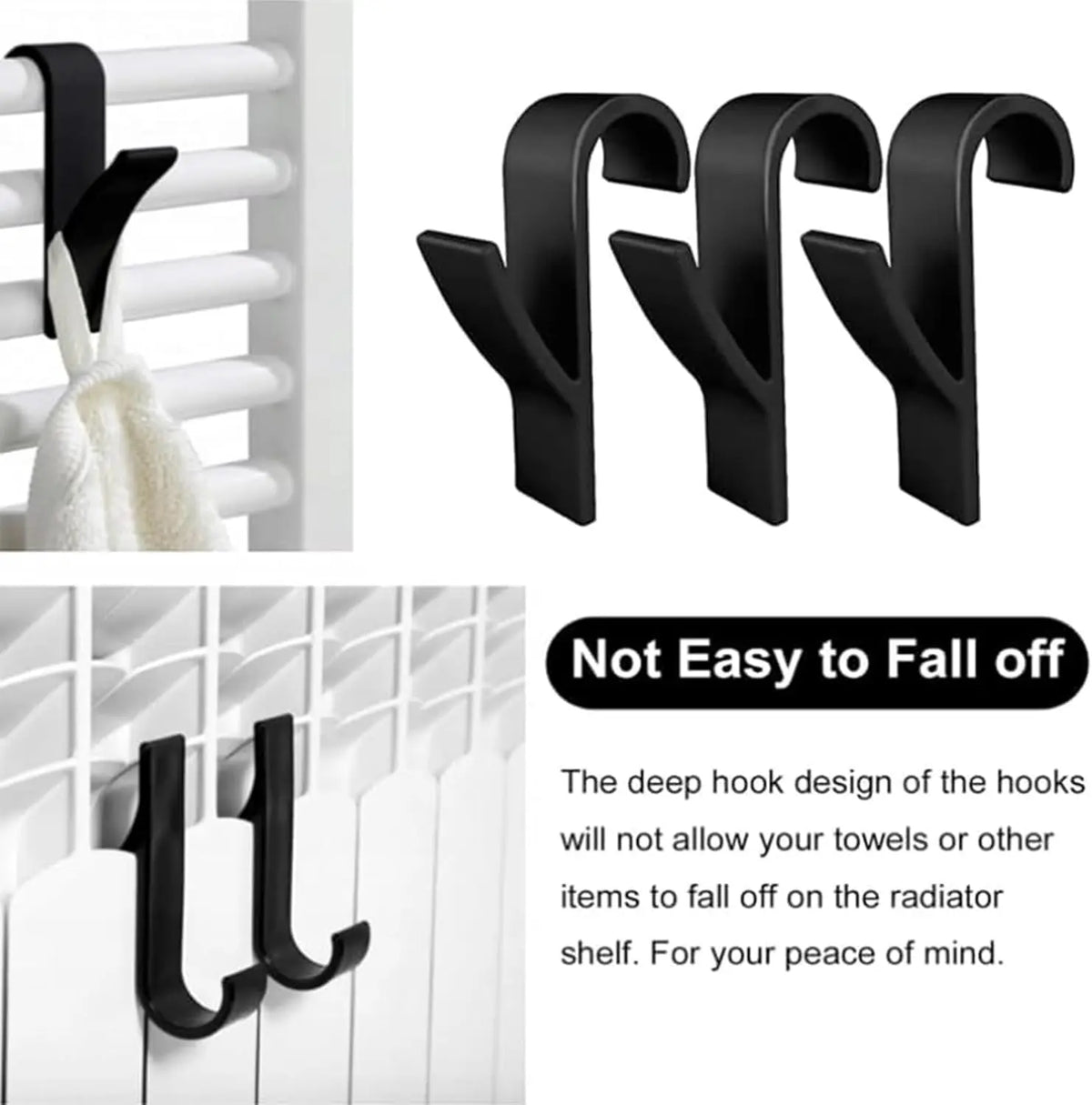 crochet radiateur moderne noir blanc suspension bar étagère salle bain organisateur maison support porte