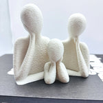 décoration abstraite couple enfant figurine moderne blanche noire minimaliste