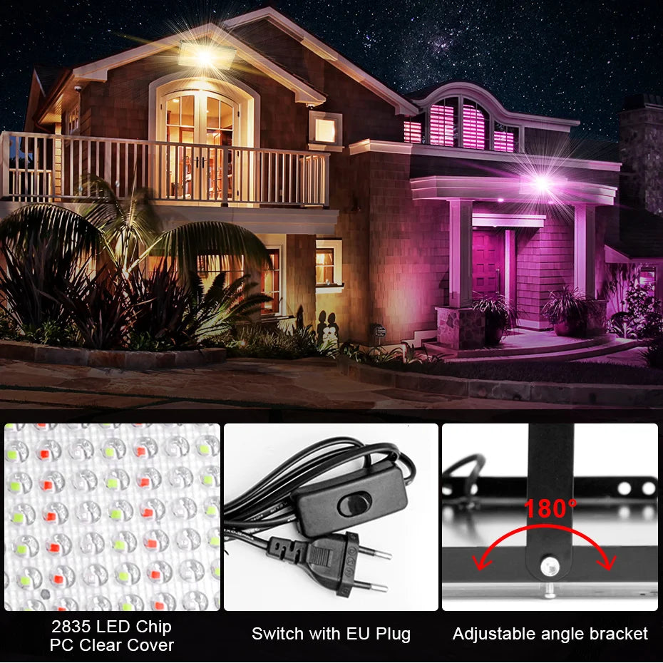projecteur led rgb extérieur ip65 moderne télécommande 24touches 50w 100w 300w ledspotlight