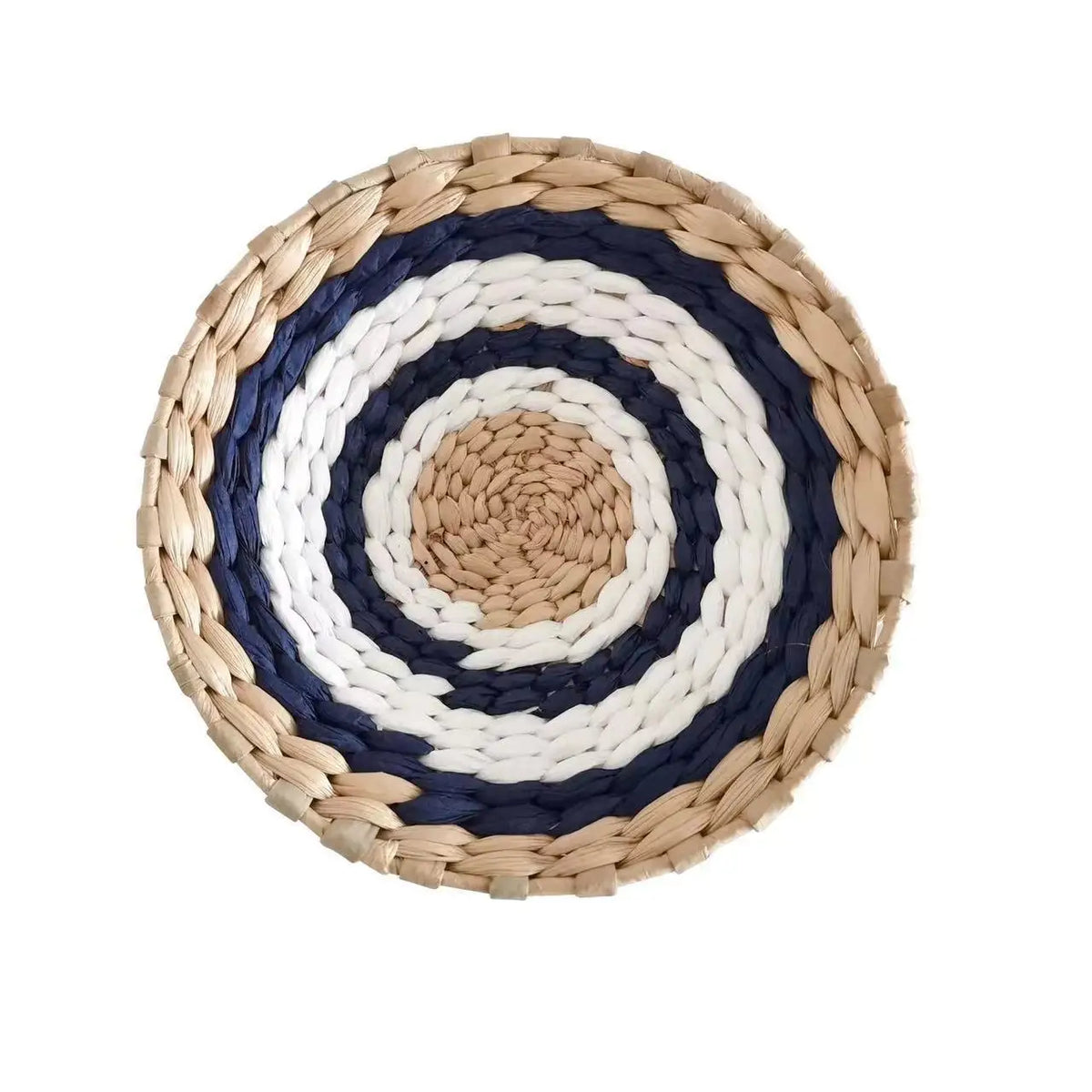 assiette décorative ethnique boho chic motif zigzag couleur naturelle mur cuisine salon maison rustique