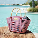 panier rangement perforé moderne rose bleu jaune réutilisable stockage salle bain organisateur