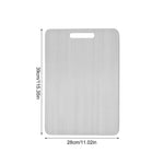 planche découpe acier inoxydable double face durable alimentaire moderne poignée intégrée 46x30cm