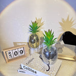 décoration intérieure ananas miroir verre poli or argent rose doré moderne tropical table chambre