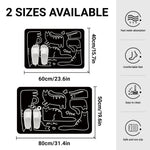 tapis sol caoutchouc antidérapant salle bain noir blanc dessins chats mimi cœur moderne