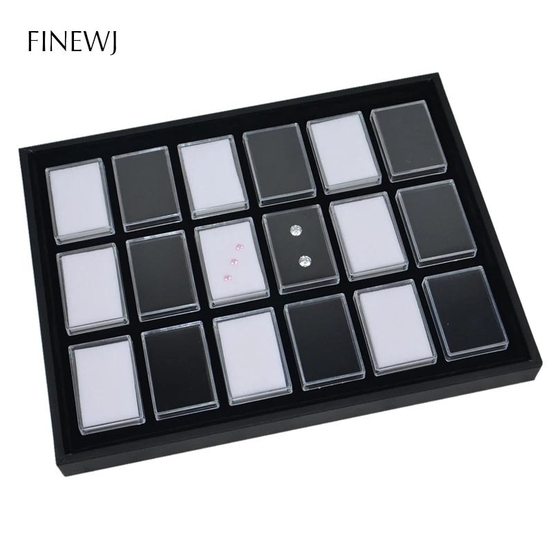 boîte rangement bijoux noir moderne cadenas boîtes transparentes.storage organizer jumbo sizegems