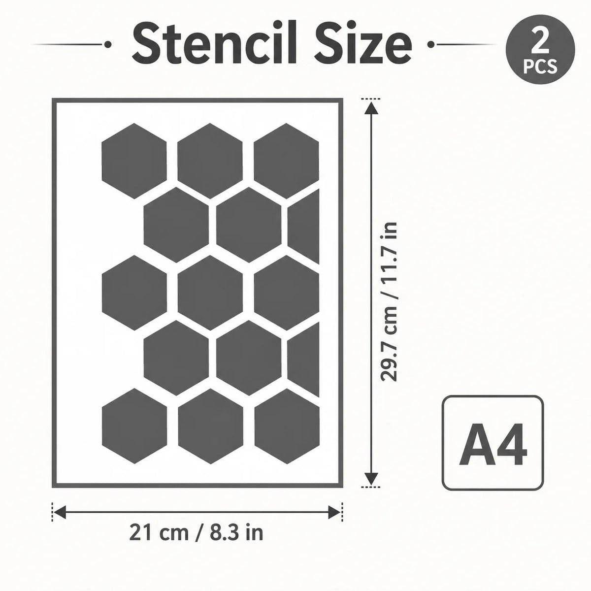 gabarits peinture géométrique moderne blanc adhésifs A4 hexagonaux décoration murale DIY