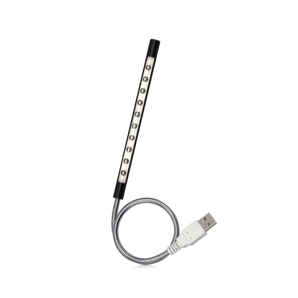 lampe led noir pince flexible interrupteur usb rechargeable moderne étude lecture