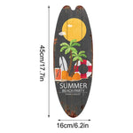 décoration murale bois vieilli planche surf thème plage motifs parasol chaise longue vintage marine