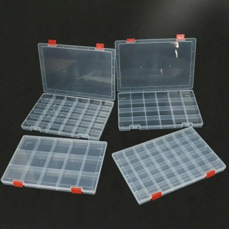 boîtes bijoux transparentes modernes compartiments clips fixation 15 24 36 48 grids rangement pratique