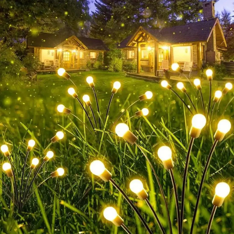 guirlande lumineuse solaire 8lumieres blanc chaud moderne exterieur autoinstallation inoxydable