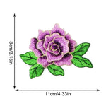 broderies 3d fleurs roses pivoines adhésif transparents motifs floraux couleurs bleues vertes rouges jaunes