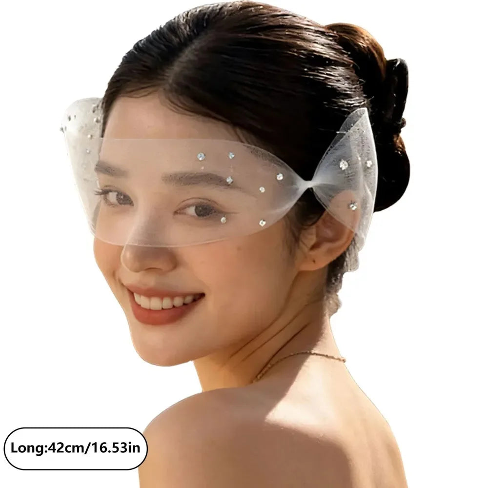 masque facial transparent adhésif mode élégant vintage mariage festo cosplay