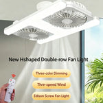 lampe ventilateur moderne blanc télécommande deux led 60w flux lumineux réglable tension 90 260v