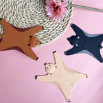porte gobelet animaux imprimés créatif moderne adhésif rose jaune bleu marron tigre léopard