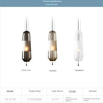 lampes suspendues modernes minimalistes gris fumé ambre transparent éclairage salon chambre étude