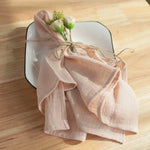 serviettes table réutilisables coton 40x40cm beige gris texture moderne rustique adhésif