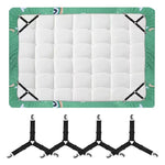 housses lit motifs floraux blanc vert gris clips réglables élastiques moderne