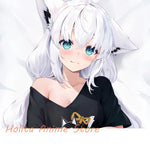 housse coussin animée oreilles chat blanc bleu yeux animés double face polyester coton lit