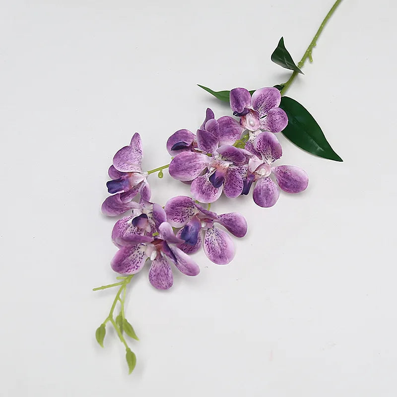 fleurs artificielles vanda soie bleu blanc vert jaune rose violet naturel intérieur décoration mariage