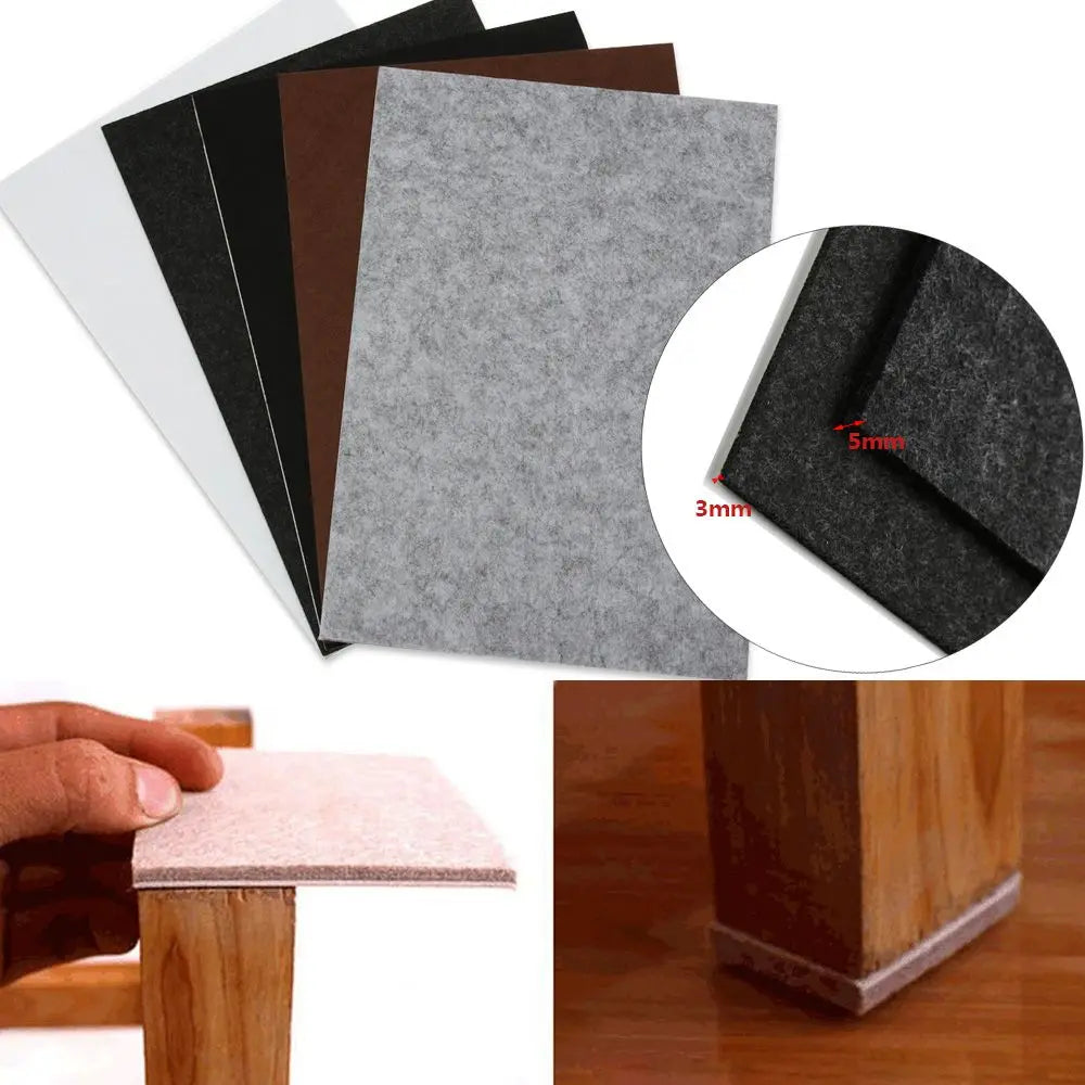 tapis protection meubles feutre adhésif anti rayures blanc gris noir 21x30cm 3mm 5mm