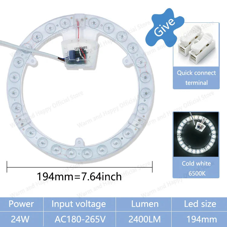 plafonnier led blanc moderne 12w 18w 24w 36w aimants intégrés câble électrique