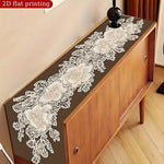 nappe décorative marron fleur dentelle semi transparente vintage table manger