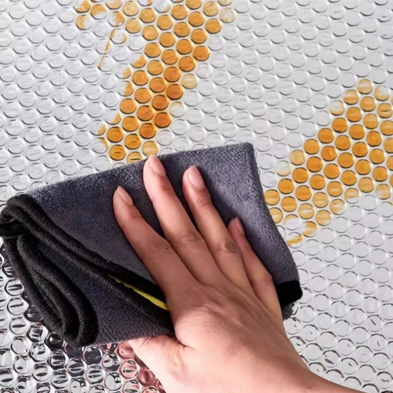 rideau fenêtre gris réticulé moderne adhésif isolation thermique protection uv polyester 30x100cm