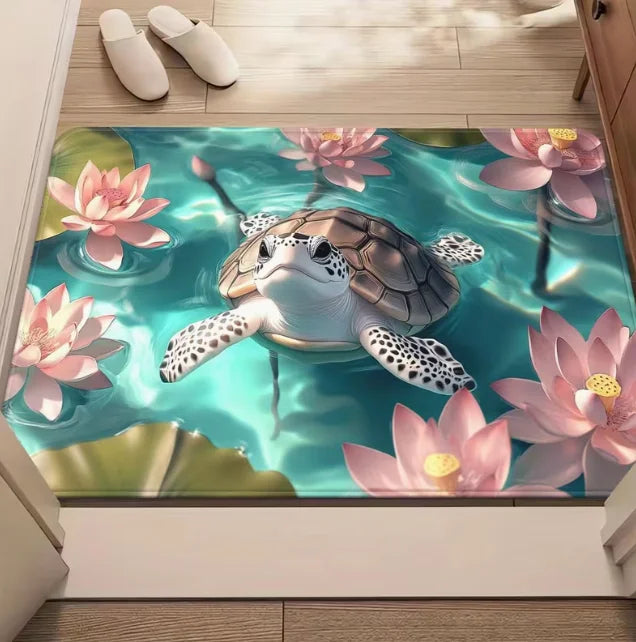tapis moderne sous marin tortues poissons salon bain extérieur 30x50cm 40x60cm