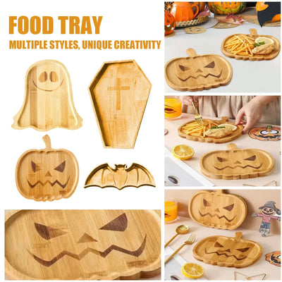 Plateau à fromage en bois mignon Halloween sur table de décoration