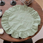 serviettes table modernes rustiques couleurs vert rose bleu clair volants douces soyeuses
