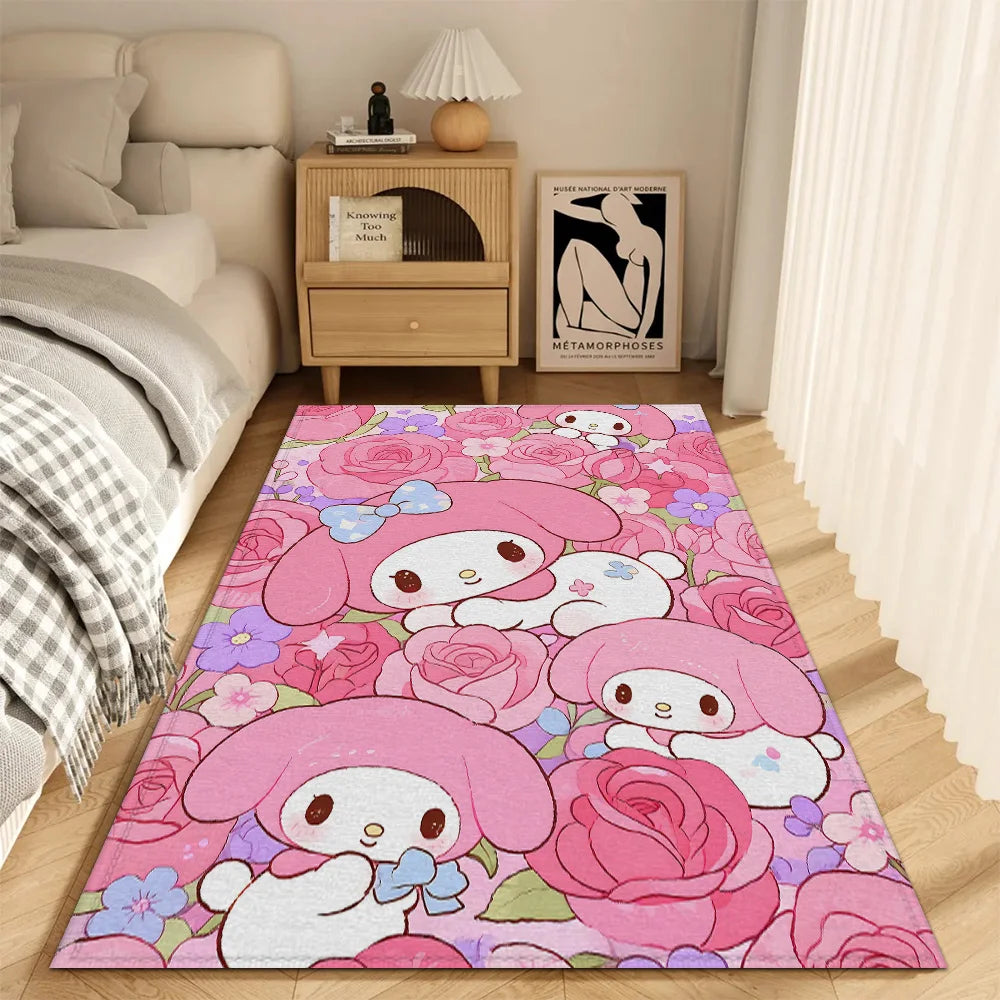tapis chambre enfant motif my melody rose violet moderne décoratif sol salle bain