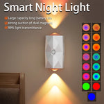 lampe murale rechargeable capteur mouvement modes éclairage led adhésif indicateur charge type