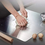 planches cuisine acier inoxydable rectangle moderne surface lisse argentée équipement culinaire multifonctionnelle