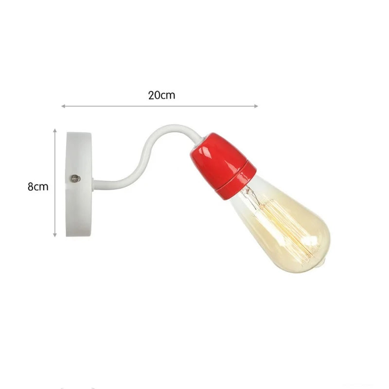 lampe murale industrielle rétro LED blanc marron vert bleu rouge gris