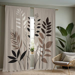 rideau semi transparent feuilles stylisées moderne polyester 100% 24x59in x2