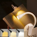lampe lecture pliable rechargeable usb blanc moderne compact clips batterie intégrée portative étudiante chevet