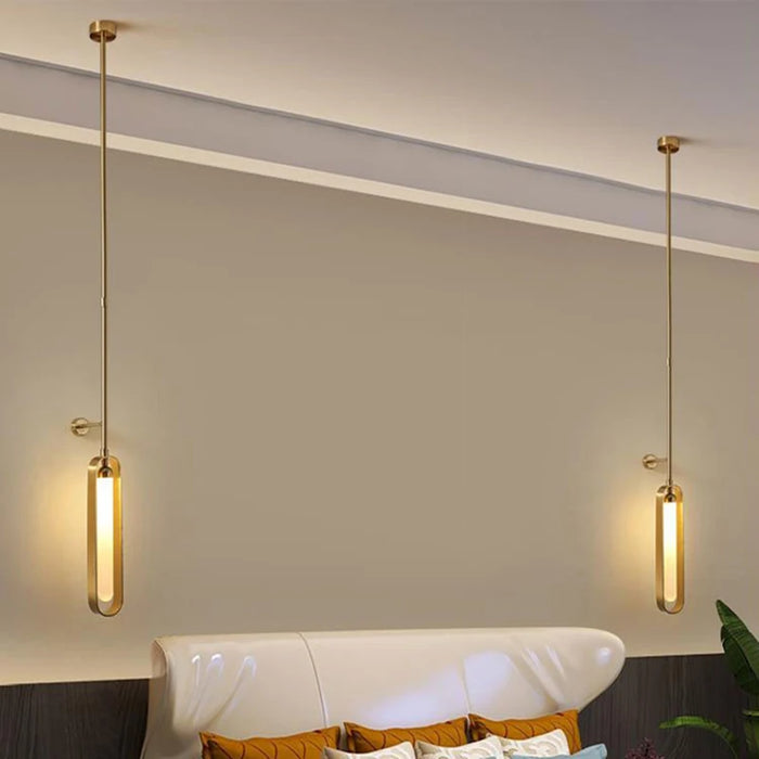 Applique murale LED réglable en hauteur en métal doré et blanc