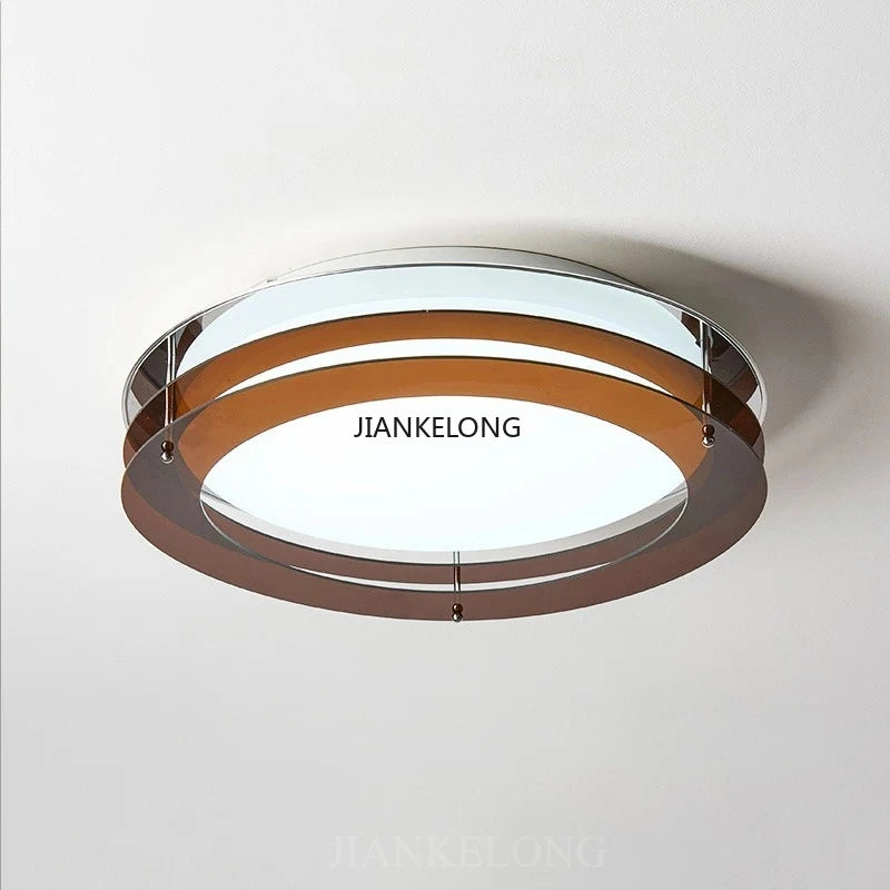 lampe contemporaine organique marron doré blanc fixée vis