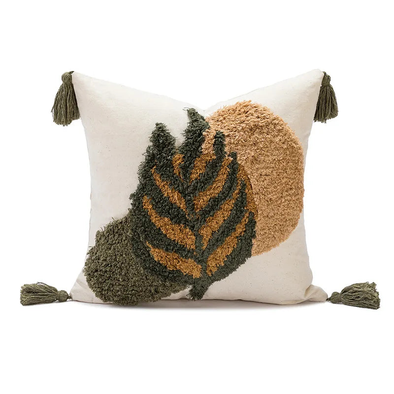 coussin nordique patchwork brodé moderne taie oreiller coton polyester respectueux environnement abstraits 30x50cm 45x45cm