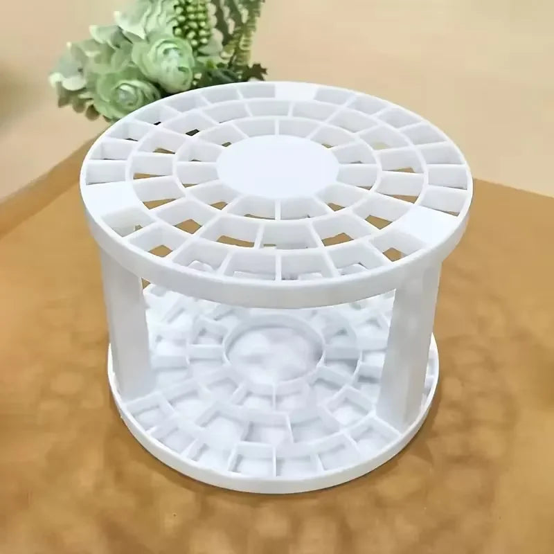 boîte rangement rotative blanc rayures verticales moderne pieds non slip compartiments pinceaux maquillage produits