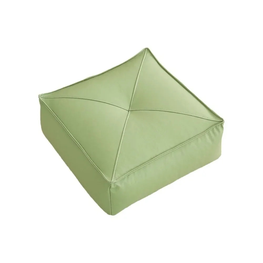 pouf carré moderne simili cuir beige orange vert mousse pe doux anti décubitus minimaliste